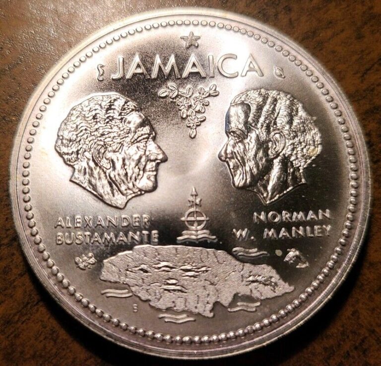 Read more about the article 1972 JAMAICA SILVER $10 DOLLARS (GEM BRILLIANT UNC) SILVER = 1.4632 Oz. ASW