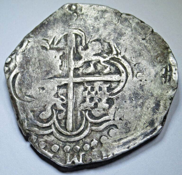 Read more about the article 1600’s Spanish Bolivia Silver 8 Reales Genuine Colonial Dollar Pirate Cob Coin