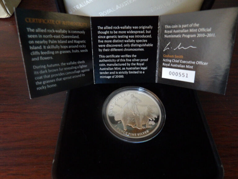 Read more about the article 2011 $1 Kangaroo Series Allied Rock Wallaby 1oz Silver Proof Coin