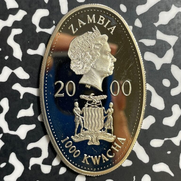 Read more about the article 2000 Zambia 1000 Kwacha Lot#E7359 Proof! Queen Mother