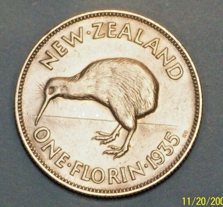 Read more about the article NEW ZEALAND ( 1 ) COIN  1 FLORIN  1935 EXTRA FINE  0.5000  SILVER