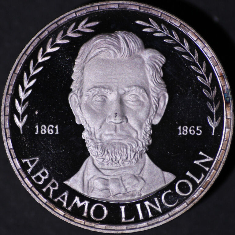 Read more about the article 1970 EQUATORIAL GUINEA 75 PESETAS SILVER PROOF ABRAHAM LINCOLN ONLY 4 390 COINS