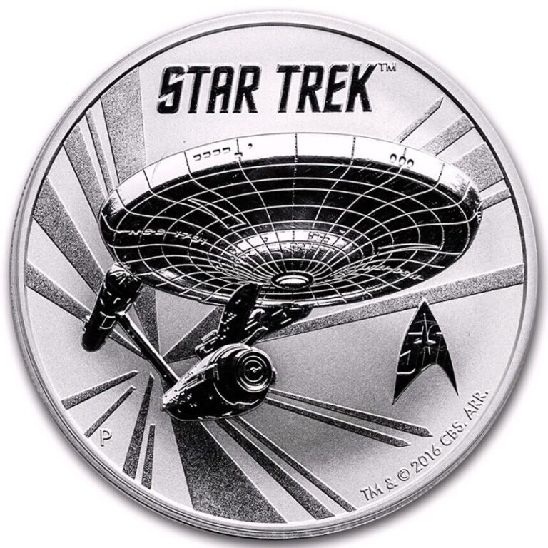 Read more about the article 2016 $1 Tuvalu Star Trek – Original U.S.S. Enterprise 1 oz Silver Coin  BU