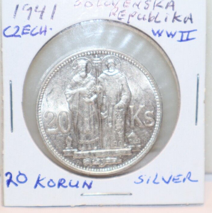 Read more about the article Uncirculated 1941 Slovakia 20 Korun Silver Coin –