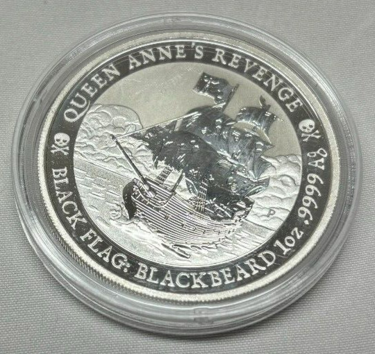 Read more about the article 2019 Tuvalu Queen Anne’s Revenge Black Flag Blackbeard 1 oz .9999 Silver Coin BU