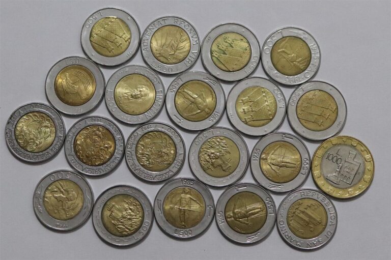 Read more about the article 🧭 🇸🇲 SAN MARINO MASSIVE LOT 20 BIMETALS COINS B68 #439 WV39