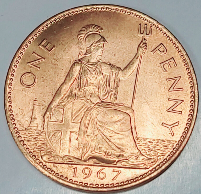 Read more about the article ** VINTAGE ** 1967 ONE PENNY COIN Great Britain BEAUTIFUL Coin Brilliant Unc. UK