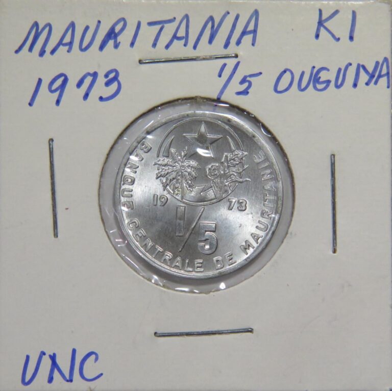 Read more about the article MAURITANIA 1973 1/5 OUGUIYA K1 WORLD COIN 🌈⭐🌈