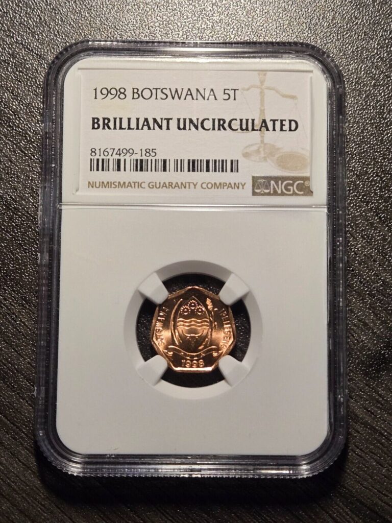 Read more about the article 1998 Botswana 5T Brilliant Uncirculated NGC Toko bird  animal wildlife coin