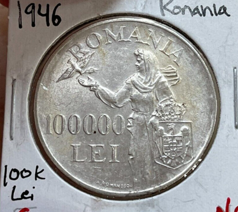 Read more about the article 1946 Romania 100000 100 000 Lei – Silver