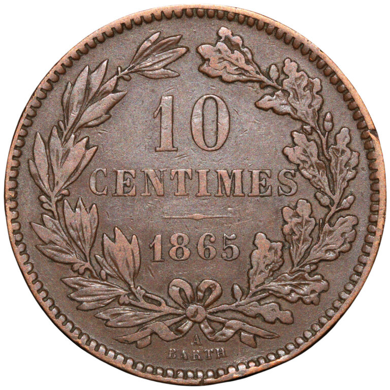 Read more about the article 1865 A Luxemburg Willem III 10 Centimes Coin