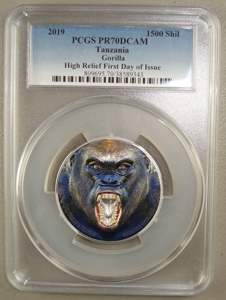 Read more about the article 2019 Tanzania Proof 2 oz Silver Rare Wildlife Gorilla PCGS PR70 – 999 Mintage