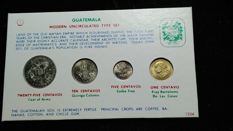 Read more about the article 1965 Guatemala Nice Modern Uncirculated 4 Coin Type Set                     L112