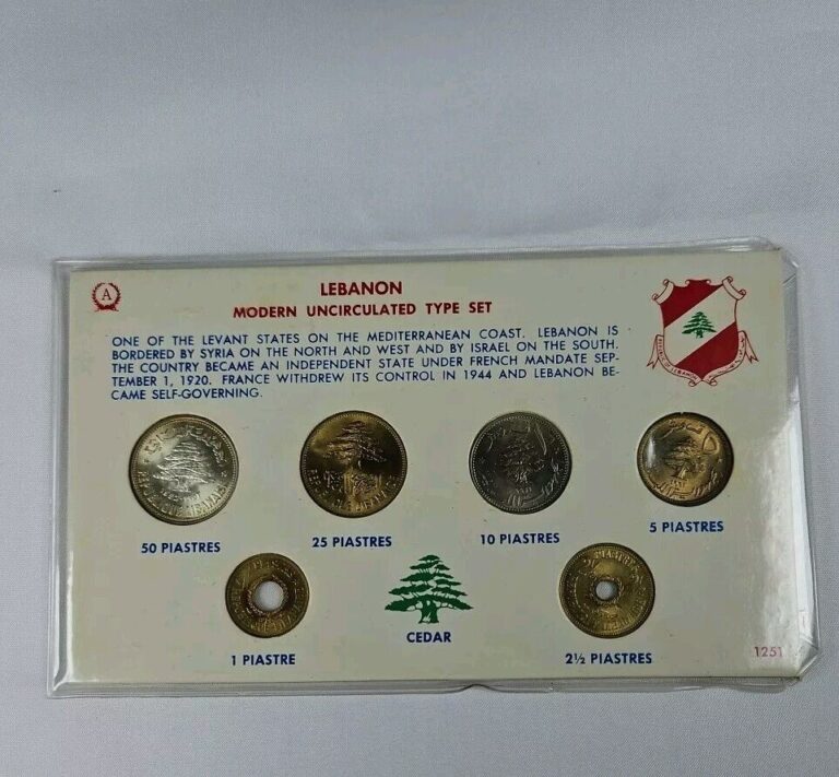 Read more about the article 1952  1955 and 1961 Lebanon Uncirculated 6 Coin Type Set