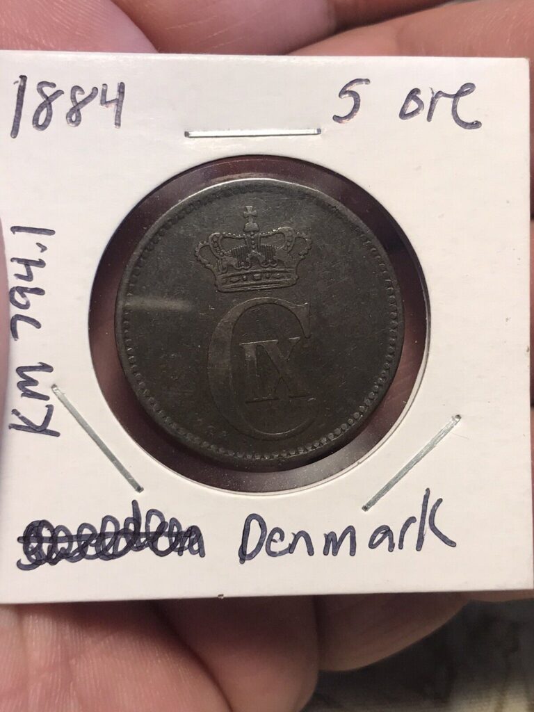 Read more about the article 1884 Denmark 5 Ore KM #794.1