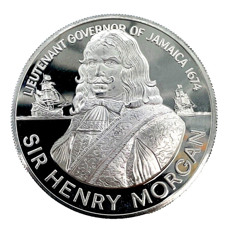 Read more about the article Jamaica 1974 10 Dollars Sir Henry Morgan  Silver Proof Coin 1.2728 ASW Km #63A