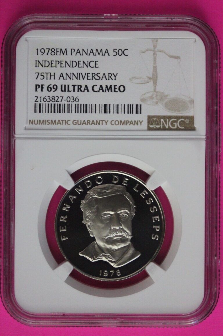 Read more about the article 1978 Panama PF 69 Ultra Cameo Proof 50 Centesimos NGC Graded Authentic Slab 1040