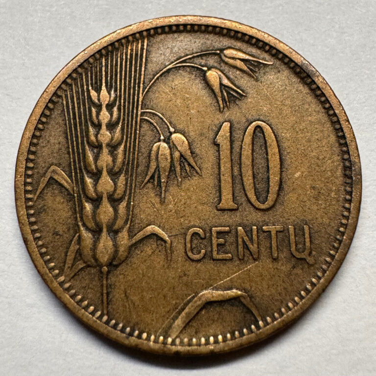 Read more about the article 1925 Lithuania 10 Centu – Beautiful Coin – Lot #A200-40