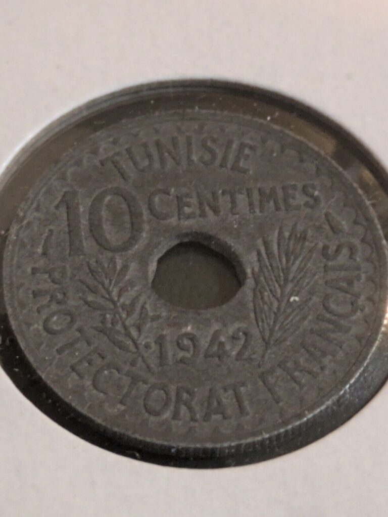 Read more about the article Tunesia 1942 10 centimes zinc