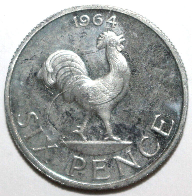 Read more about the article Malawi Sixpence Coin 1964 Proof KM# 1 Banda Rooster Africa 6 Six Pence