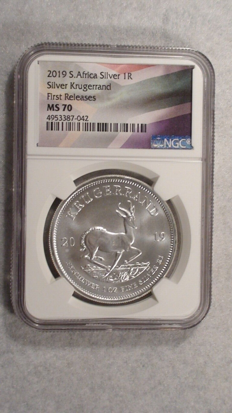 Read more about the article 2019 S NGC MS70 SOUTH AFRICA KRUGERRAND FIRST RELEASES 1R SILVER COIN DUTCH!