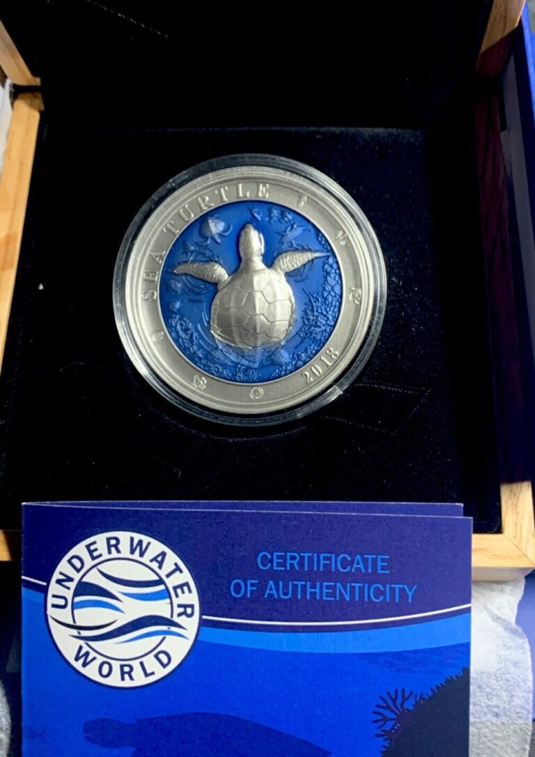 Read more about the article Barbados 2018 $5 Sea Turtle / Beautiful High Relief / 3 Oz .999 Silver / Rare!