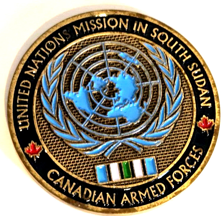 Read more about the article UNITED NATIONS PEACEKEEPERS FROM CANADA TO SOUTH SUDAN CHALLENGE COIN