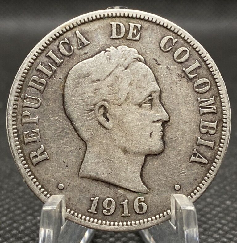 Read more about the article Colombia 50 Centavos 1916 XF Nice Patina Cond Silver World Coin Rare COL001