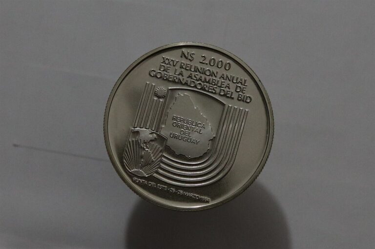 Read more about the article 🧭 🇺🇾 URUGUAY 1984 2000 Peso PROOF Silver 140th Anniversary Silver B58 #Z8097