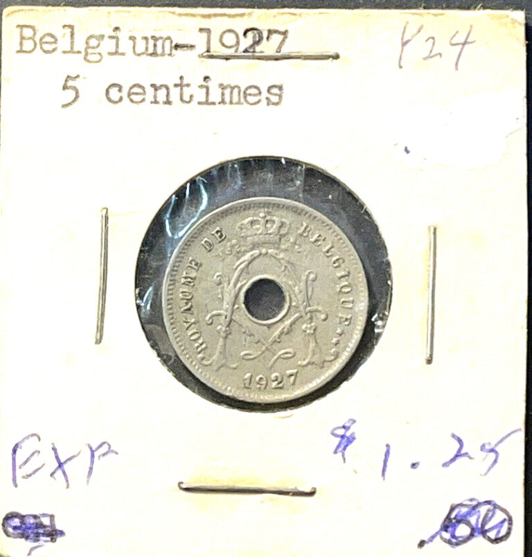 Read more about the article (3) Belgium Coins 1927 Belgium 5 Centimes – 2 Belgie’s 1978  1979