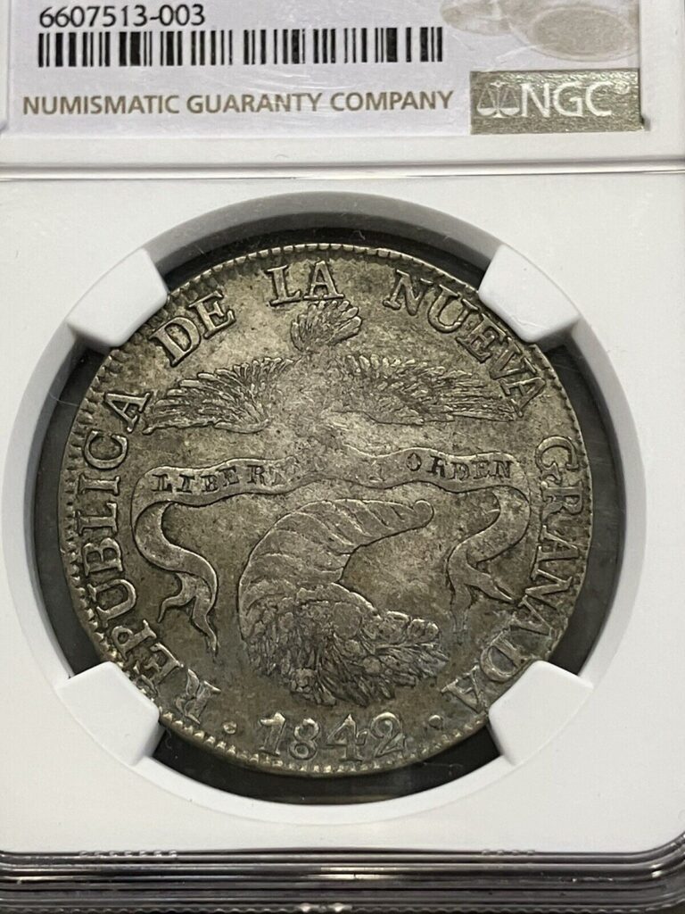 Read more about the article 1842 RS Colombia Silver Bogota 8 Reales NGC XF45 Top Pop (2/0) None Finer!