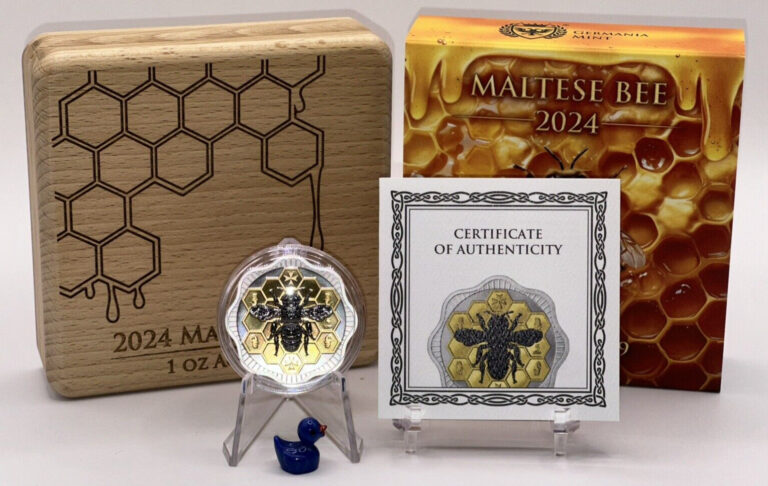 Read more about the article 2024 Malta Maltese Bee 1 oz Silver with Gold and Ruthenium Gilding Mintage of 1000