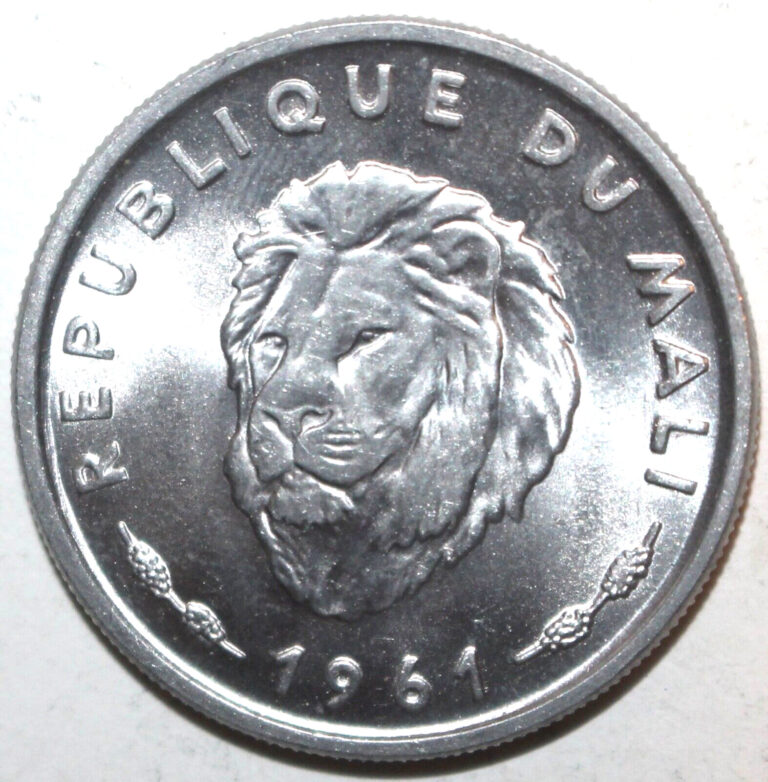 Read more about the article Republic of Mali 25 Francs Maliens Coin 1961 KM# 4 Africa Lion Twenty-Five