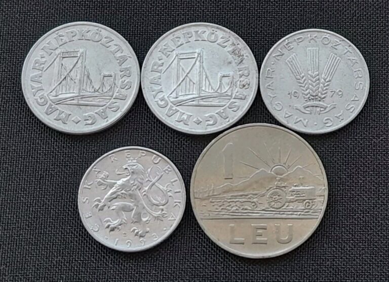 Read more about the article Lot of 5 Hungary  Czech Republic ＆ Romania Coins 1966-1993