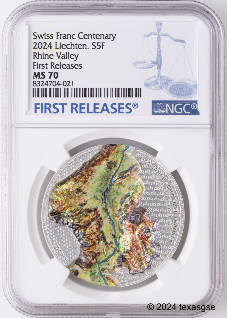 Read more about the article 2024 Liechtenstein Silver 1oz 100 Years of the Swiss Franc NGC MS70 First