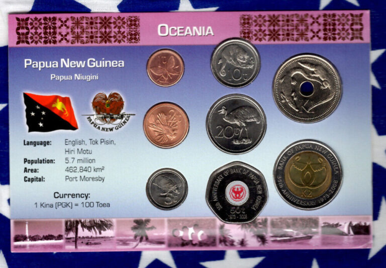 Read more about the article Littleton World Coin Set Papua New Guinea UNC 1996-2009 2 Kina 2008 1 Kina 1996