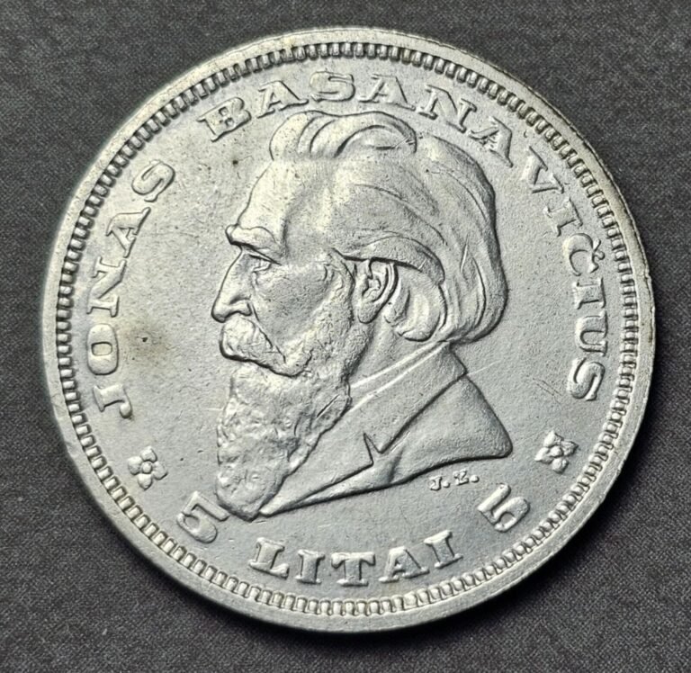 Read more about the article LITHUANIA 5 LITAI SILVER COIN 1936