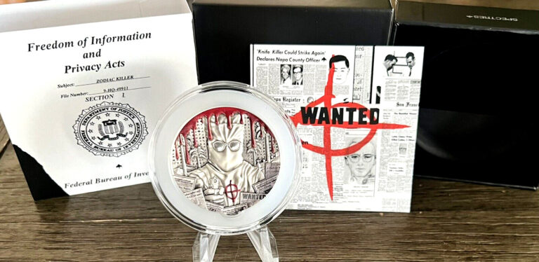 Read more about the article ZODIAC KILLER True Crime 2oz .999 Silver Coin 10 000 Francs Chad 2025 #43 of 500