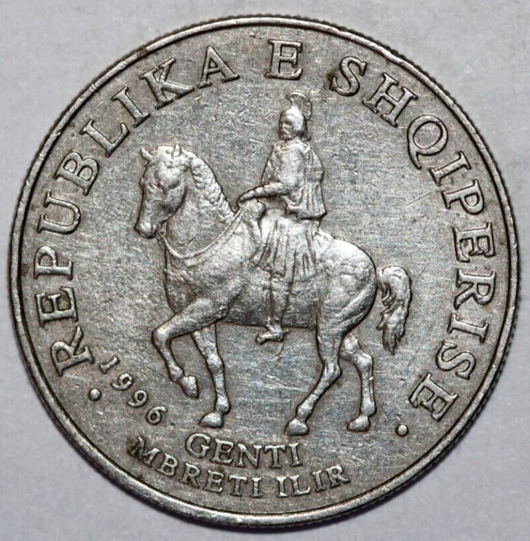 Read more about the article Albania   1996     50 Leke  Ancient Equestrian-   Foreign Coin  24.26mm