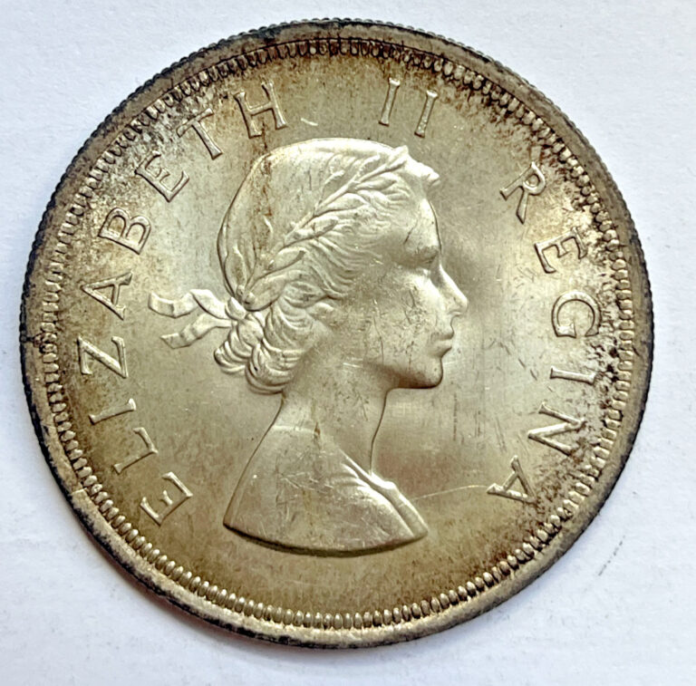 Read more about the article 1953 SOUTH AFRUCA 5 SHILLINGS ELIZABETH II SILVER