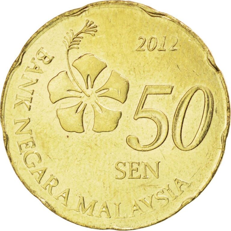 Read more about the article Malaysia | 50 Sen Coin | Hibiscus flower | Km:204 | 2011 – 2023