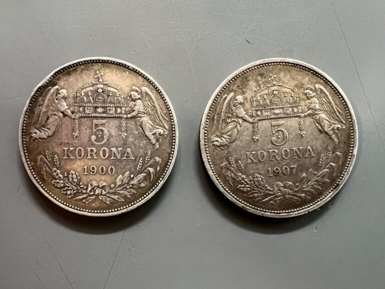 Read more about the article HUNGARY  5 KORONA 1900 And 1907 KB COIN (2) Coins For A Great Deal