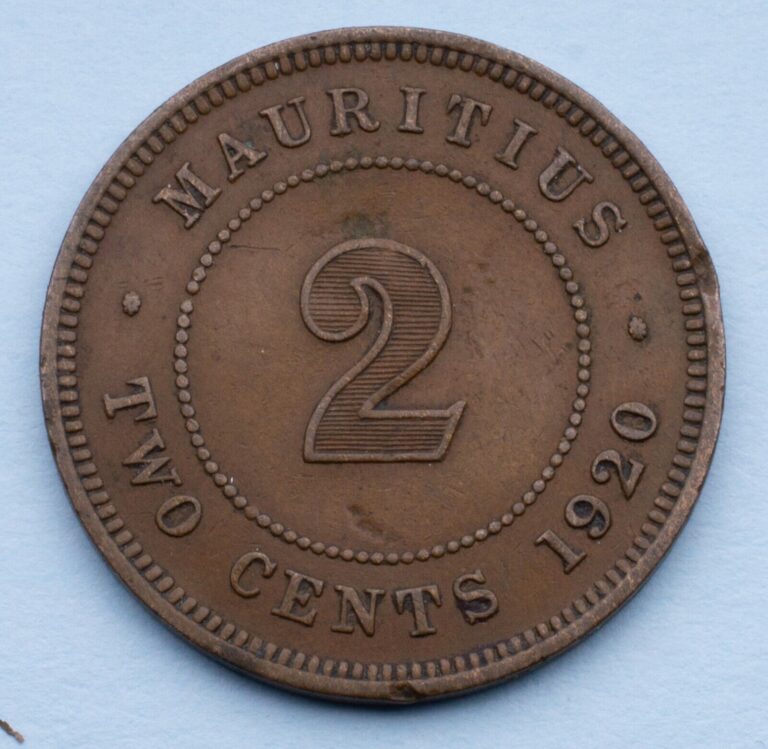 Read more about the article 1920 Mauritius 2 Cents KM# 13