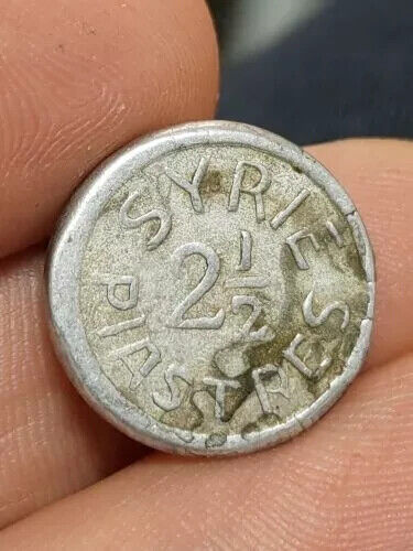 Read more about the article Lebanon Syrie 1941 WW2 2 1/2 Piastres 2.5 Ghirsh Rare Emergency coin KM#78 T124