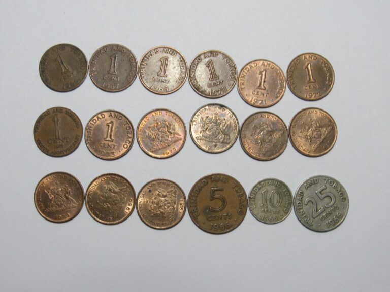 Read more about the article Lot of 18 Different Trinidad and Tobago Coins – 1966 to 1981 – Circulated