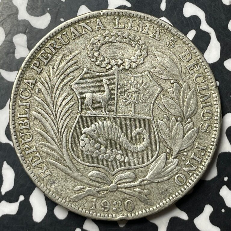 Read more about the article 1930 Peru 1 Sol Lot#E7113 Large Silver Coin!