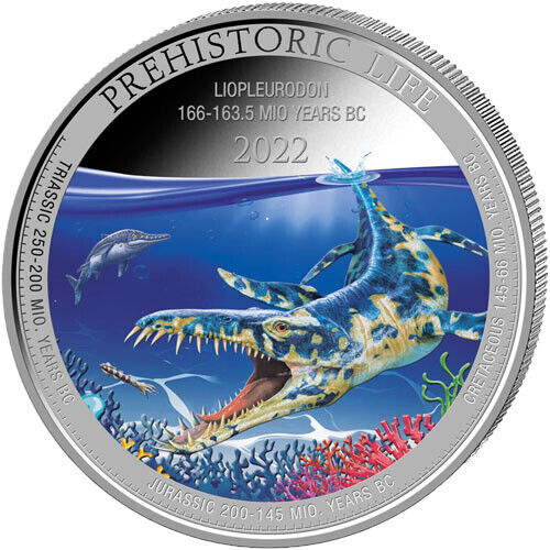Read more about the article 2022 1 oz Colorized Congo Silver Lipleurodon Coin (BU)