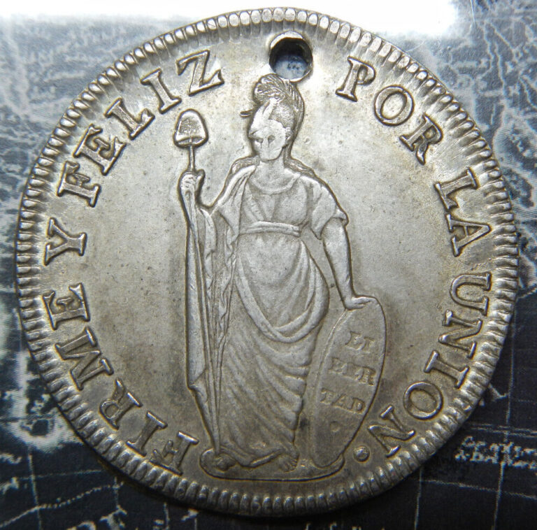 Read more about the article 1835 Lima MM Peru Silver KEY DATE 8 Reales Holed VF-XF VERY RARE! #36