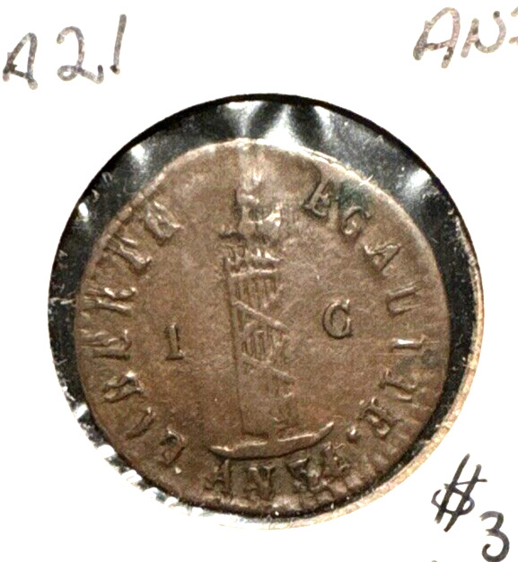 Read more about the article Haiti AN31 (1834) centime KM A21 VF