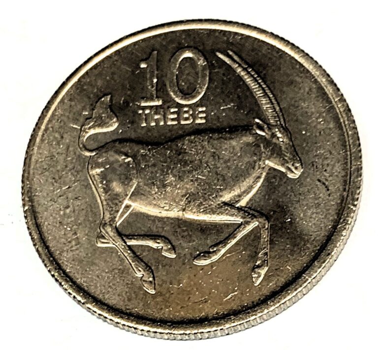 Read more about the article # C5951   BOTSWANA  10 THEBE  COINS     1976  Unc.